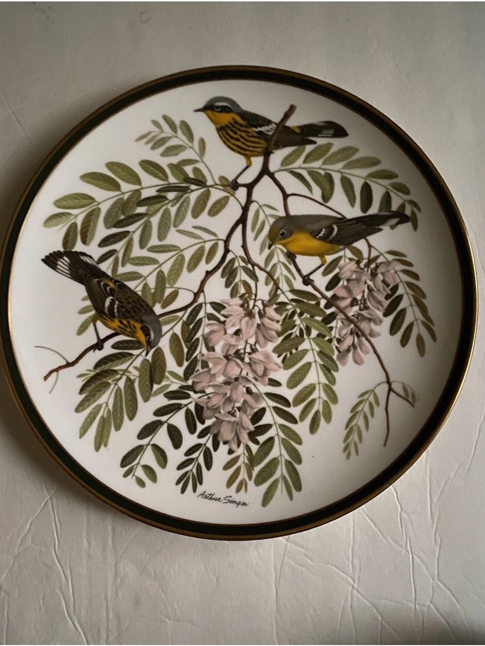 1977 Franklin Porcelain Wedgwood Songbirds of the World Plate  MAGNOLIA WARBLER